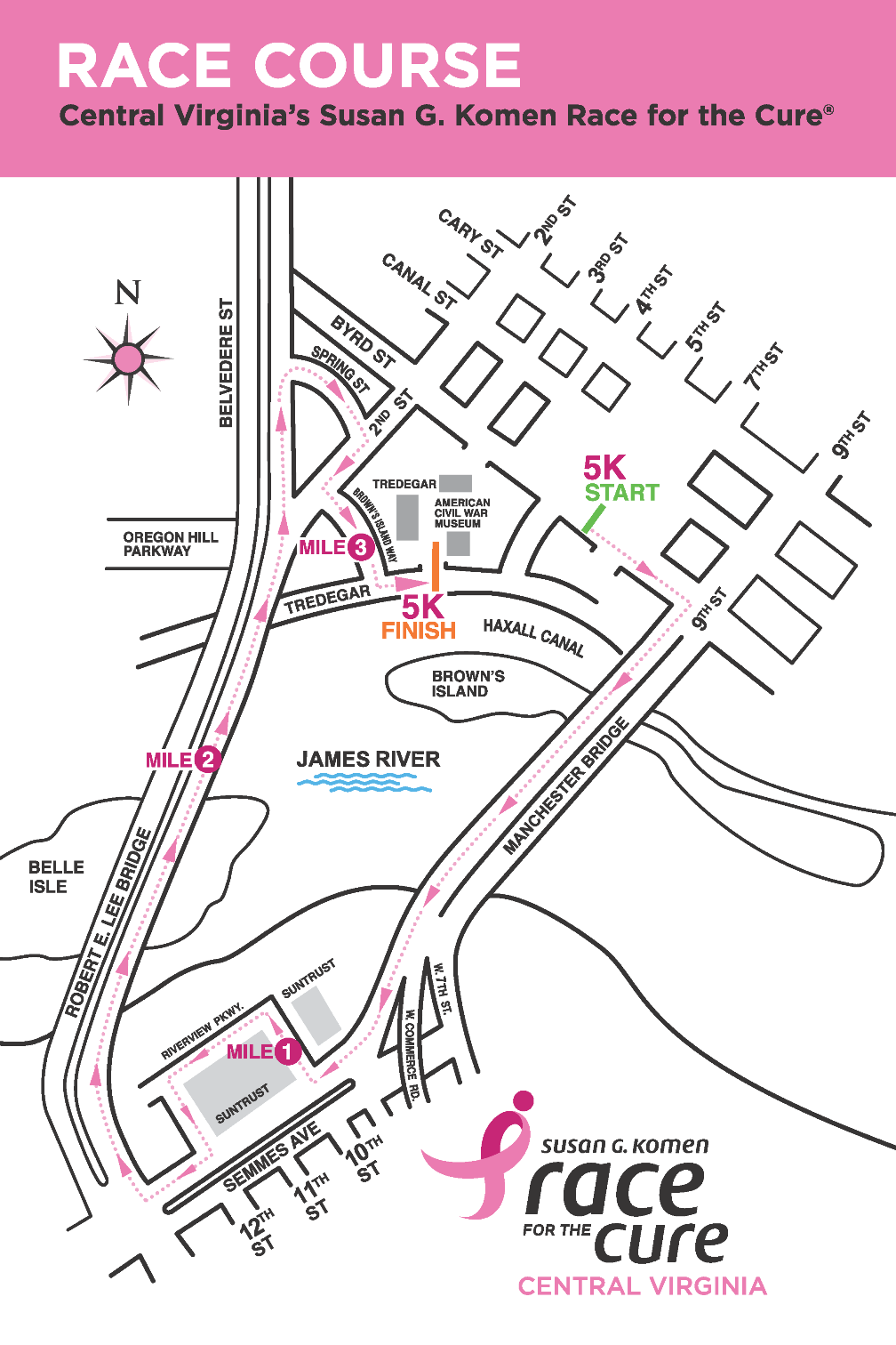 2016 5K Race Course Map - Central Virginia