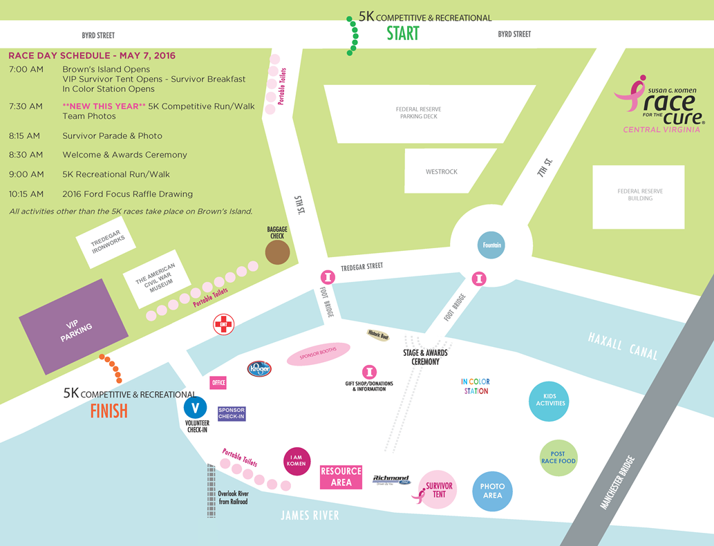 2016 Brown's Island Map with schedule